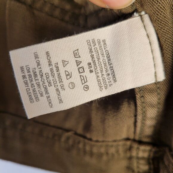 Free People Womens Faye Canvas Military Jacket Size Small Green Zip Up Lace Up - Picture 7 of 10